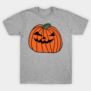 Big Orange Halloween Horror Pumpkin T-Shirt